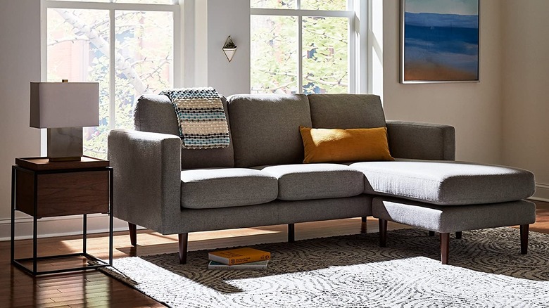 grey sectional living room sofa