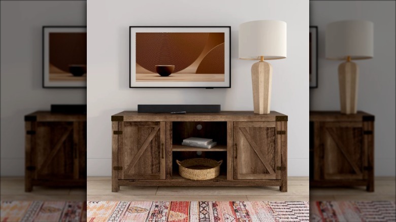 Barn door TV stand 