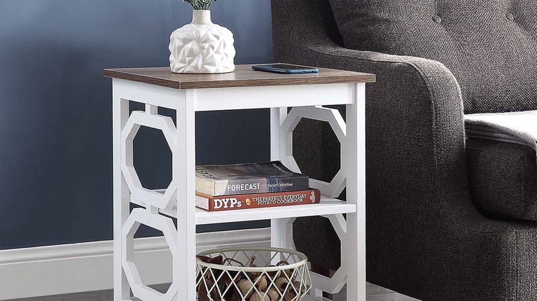 contemporary two-tone side table