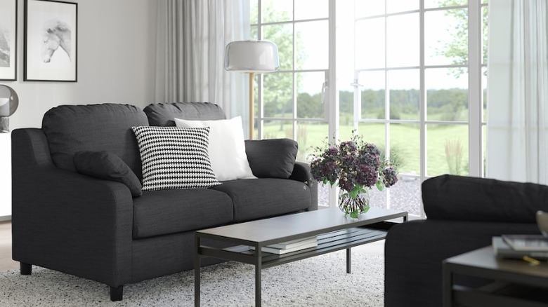 Gray black sofa