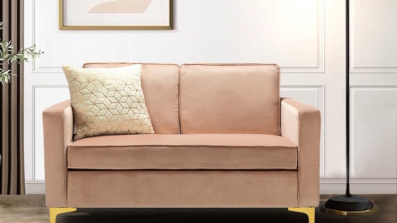 Pink two-seater sofa