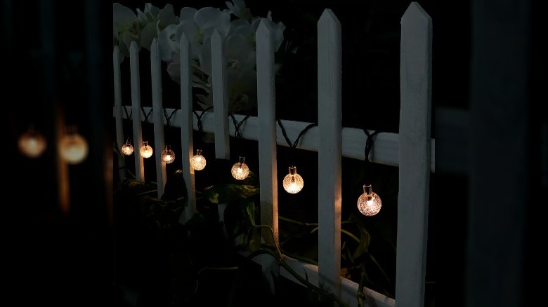 Warm white globe string lights