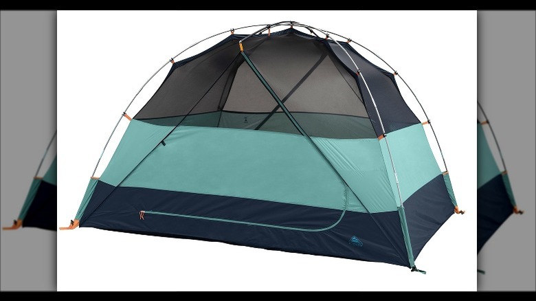 navy and teal tent with mesh