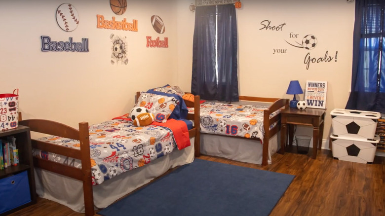 baseball themed sports room