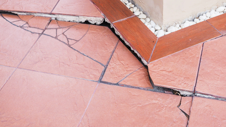 cracked tile flooring