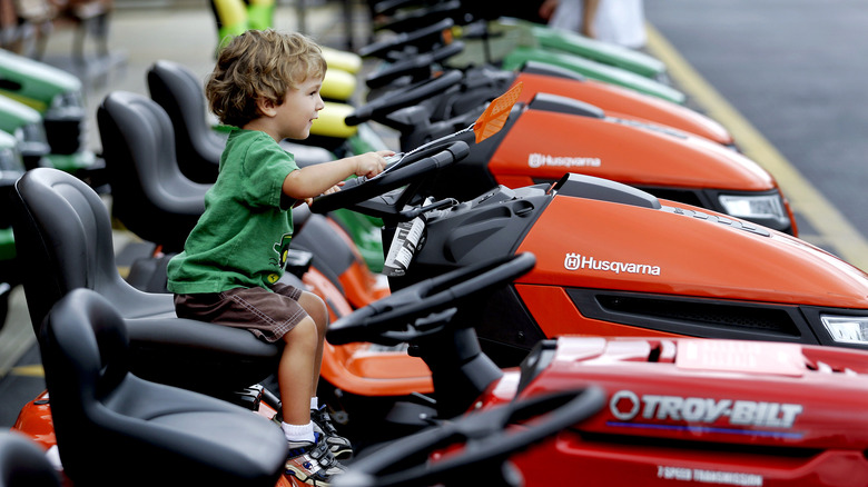 row of new mowers