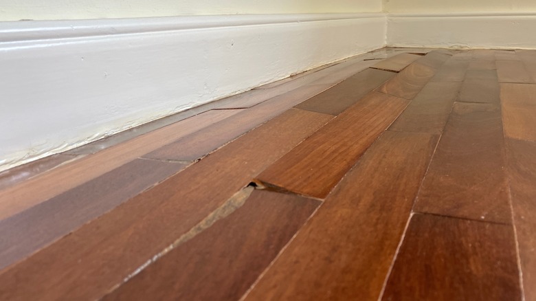 Lifting hardwood floors