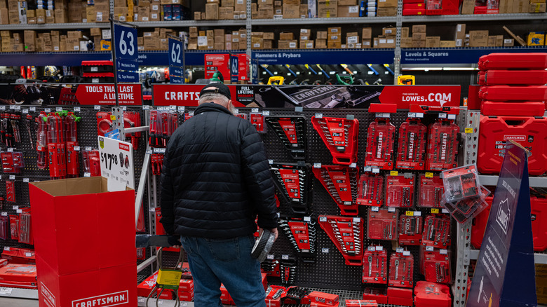 Man shopping at Lowe's