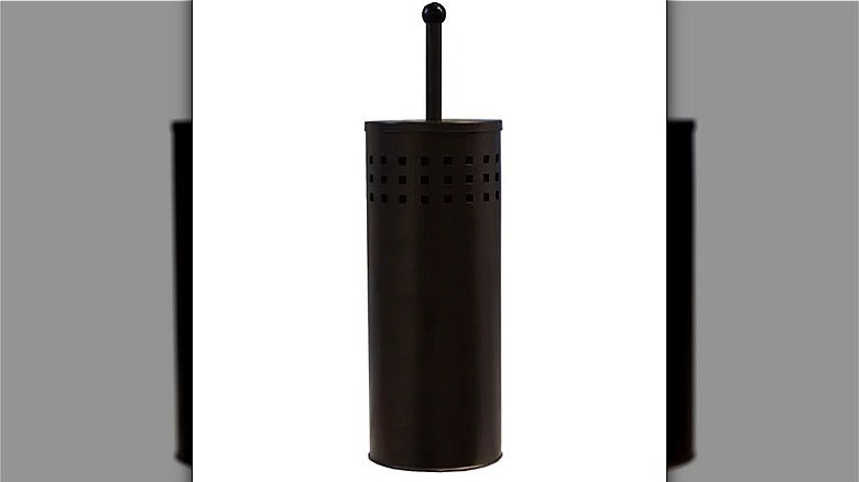 black tall canister toilet plunger