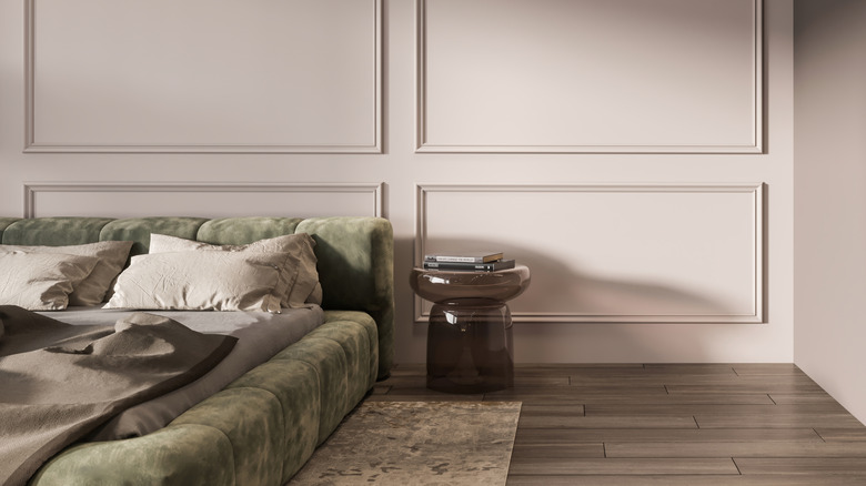 Bedroom with painted wainscoting