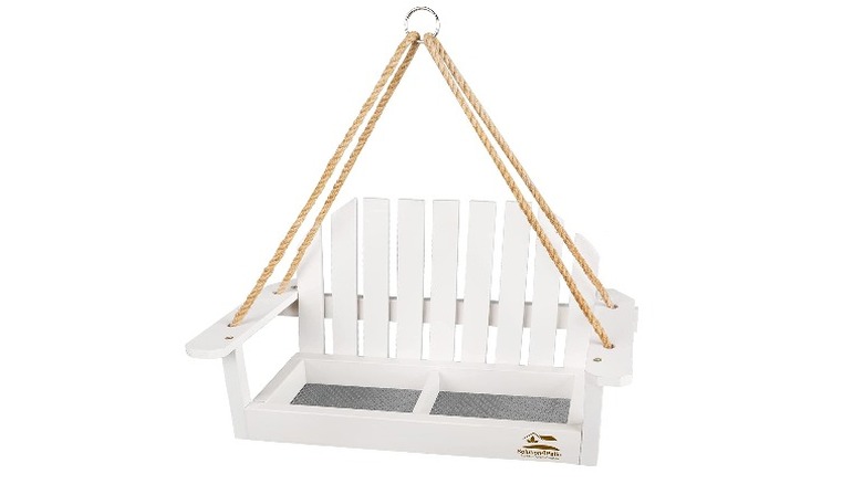 White swing bird feeder