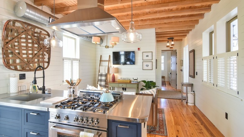 kitchen with stainless steel stove