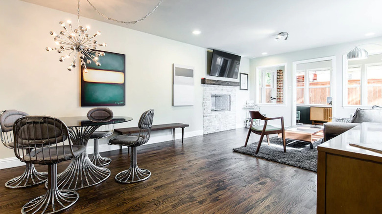 retro dining room and living room 