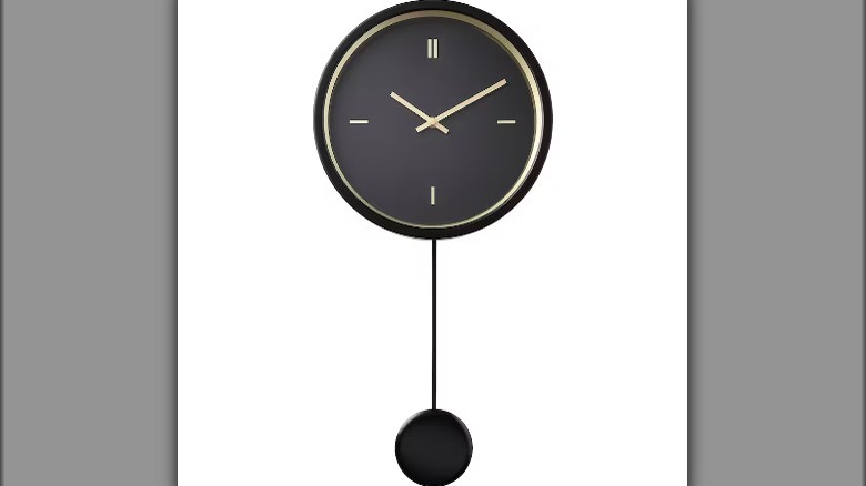 Black modern pendulum clock