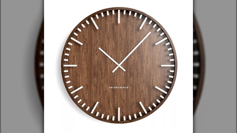 Wood mid-century wall clock