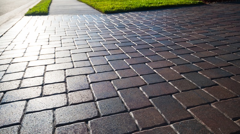 Sealed driveway paver stones