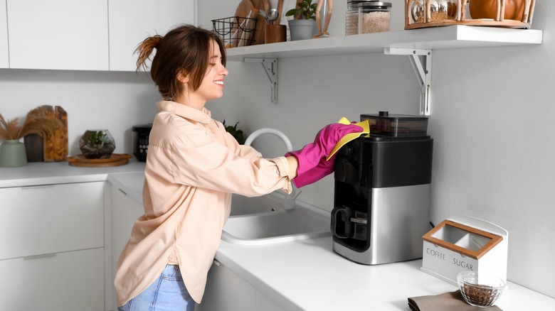 Wiping coffee maker