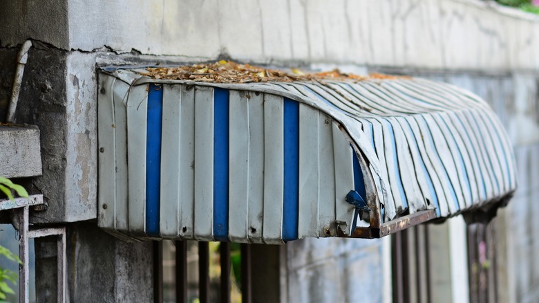 Dirty metal awning