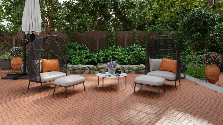 Patio with brick pavers