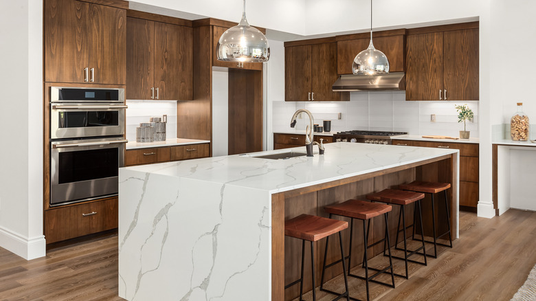 quartz counter kitchen island