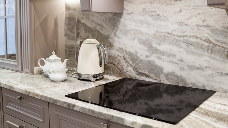 quartz countertop and backsplash