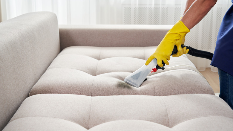 Vacuuming couch