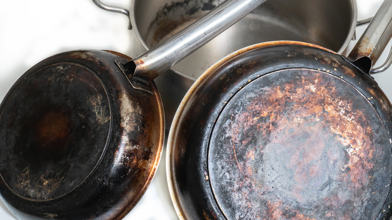 burnt pots and pans