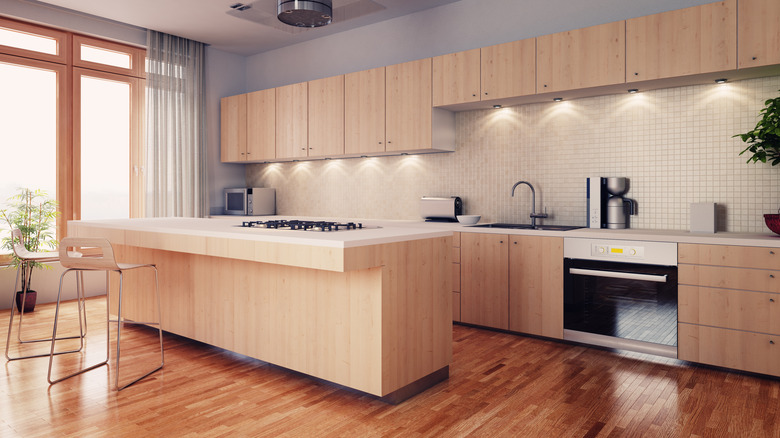 Polished and clean wood cabinets