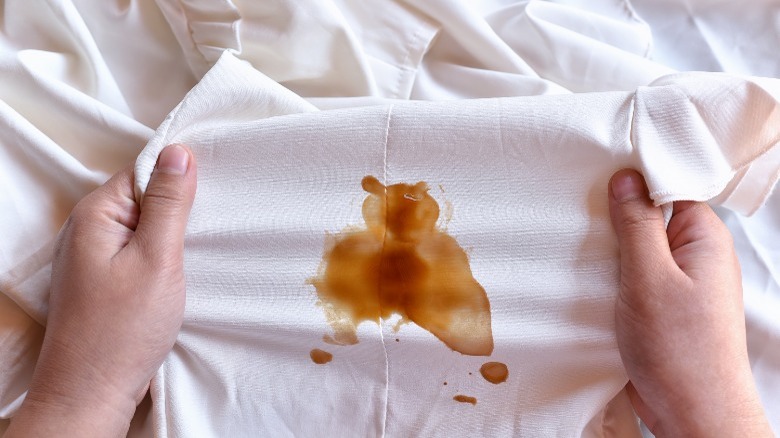 Brown stain on shirt
