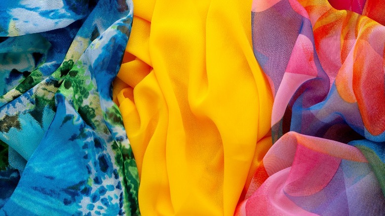 Silk materials variety of colors 