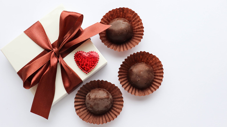 chocolate truffles and box of chocolate