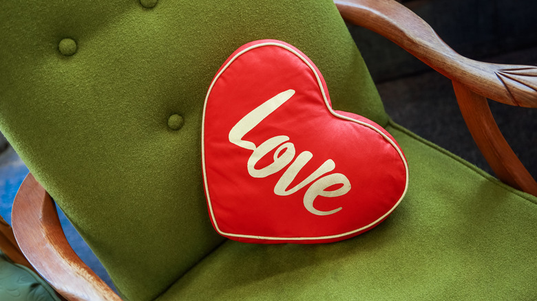 Valentine's Day pillow with "love"