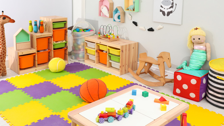 Brightly colored children's playroom