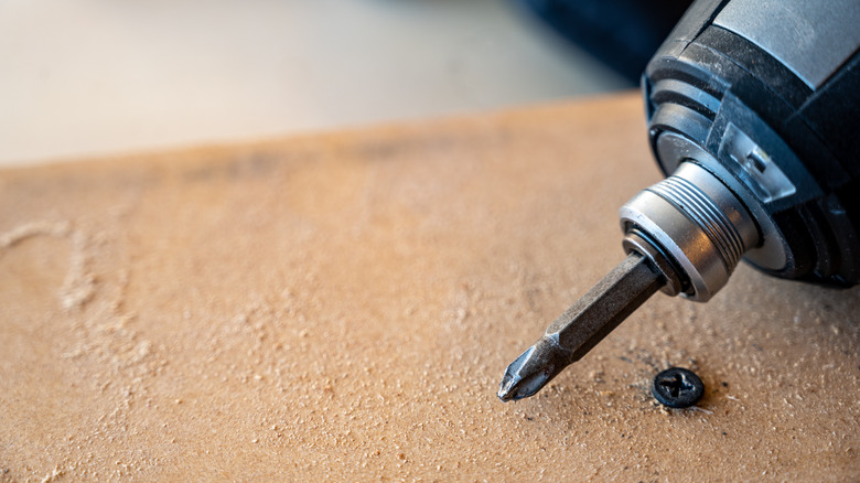 close up of stripped screw