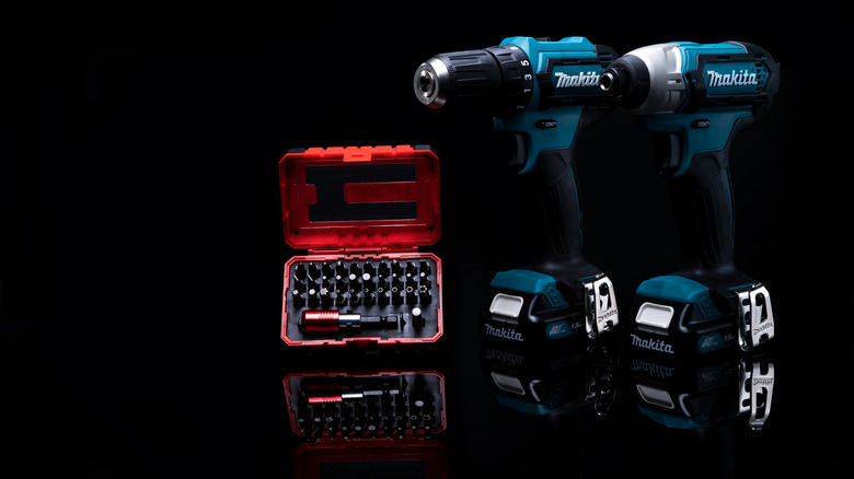 Cordless drills with bits