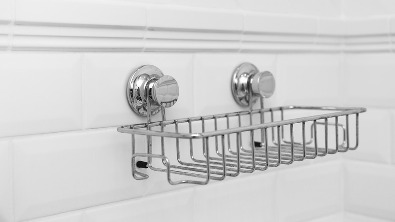 metal suction cup shower caddy 