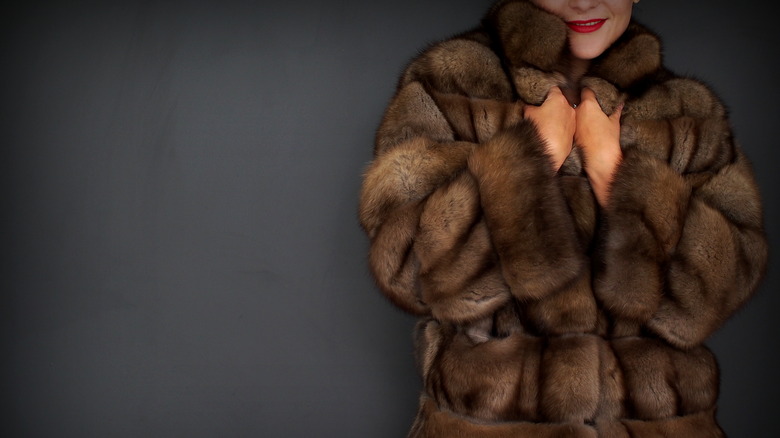 woman wearing fur coat