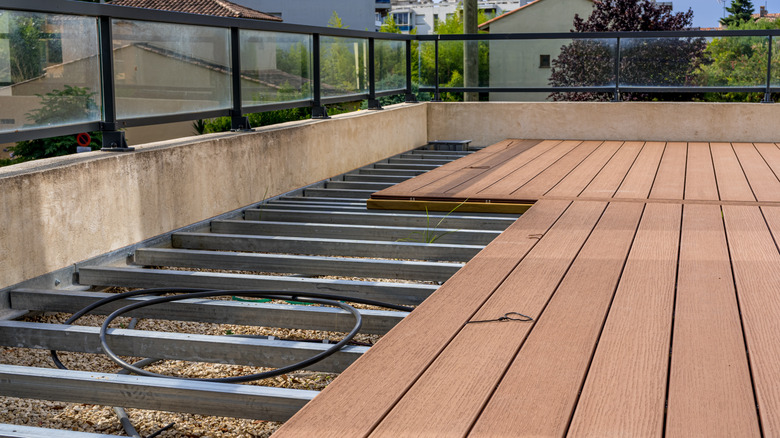 home raised deck under construction