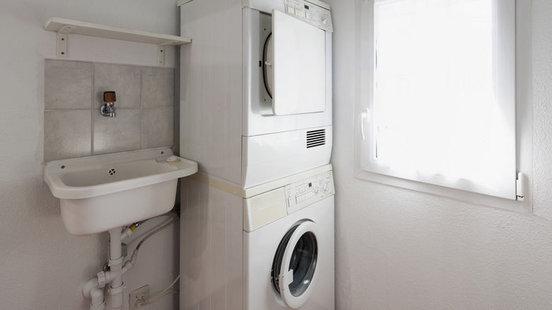 stacked washing machine and dryer