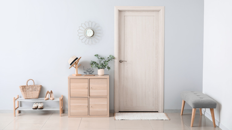 Entryway with lots of furniture