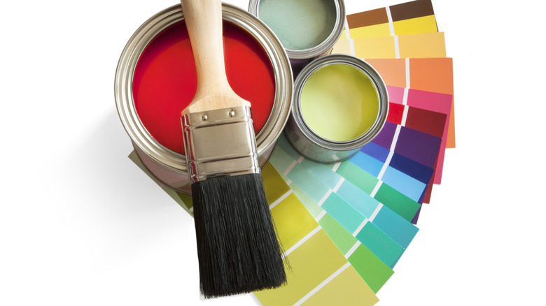 Paint colors and brush