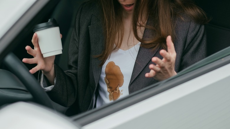 coffee spilled on shirt