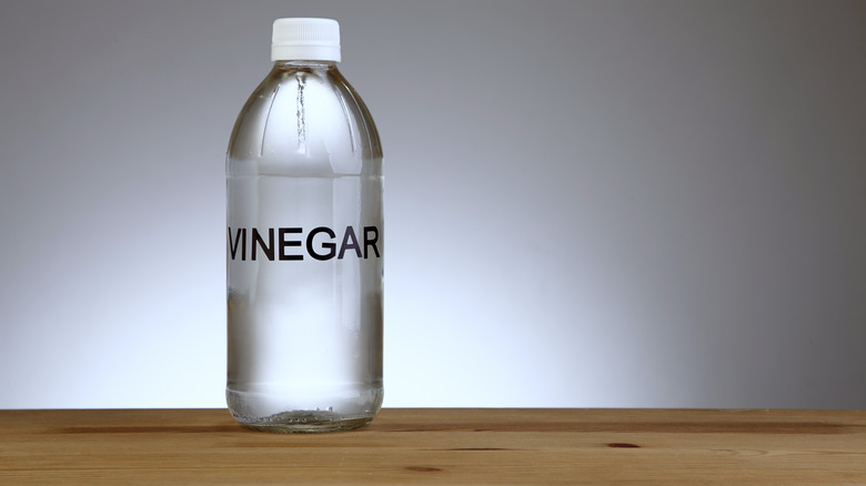 White vinegar on table