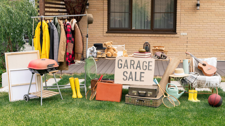 Garage sale in front yard