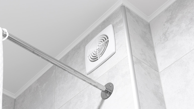 Bathroom exhaust fan in shower