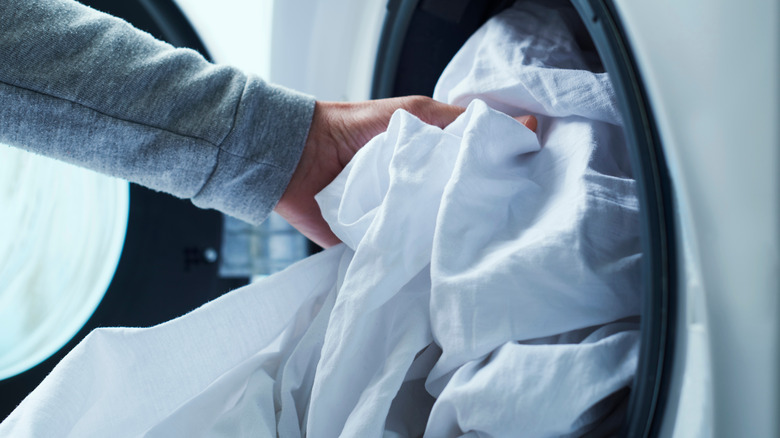 sheets in washer