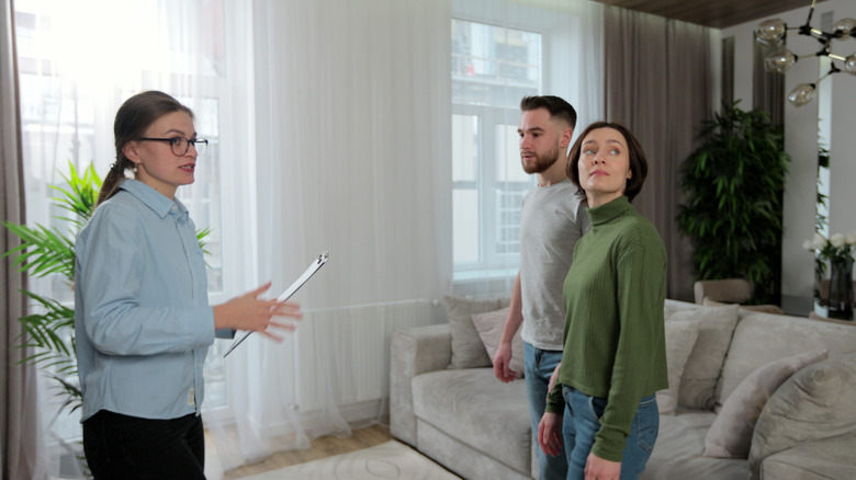 People viewing a house