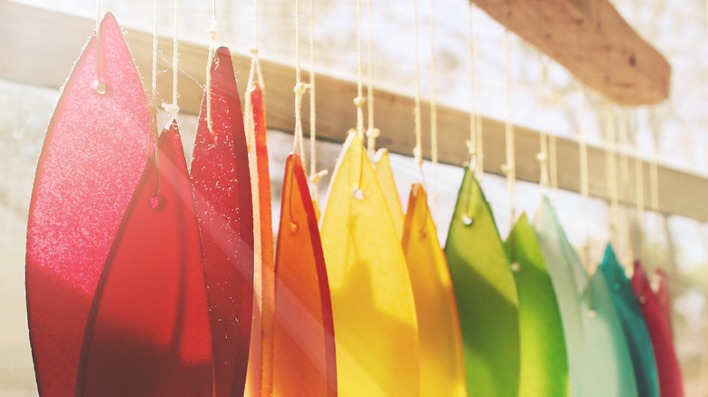 Beach glass suncatchers