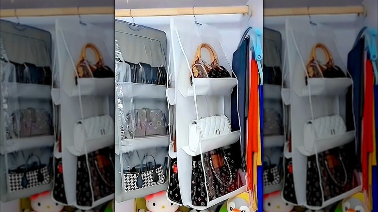 Multi-compartment hanging bag with bags inside