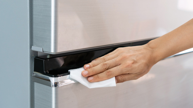 cleaning stainless steel fridge